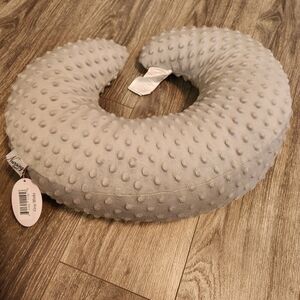 Gray Minky Nursing Pillow Soft Plush NWT